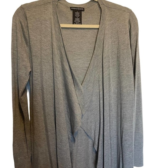 Chelsea & Theodore Open Front Lightweight Cardigan Duster Size S - Picture 4 of 9